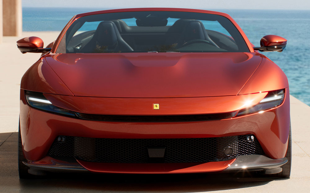 Frontale Anteriore della Ferrari Amalfi Spider Rossa